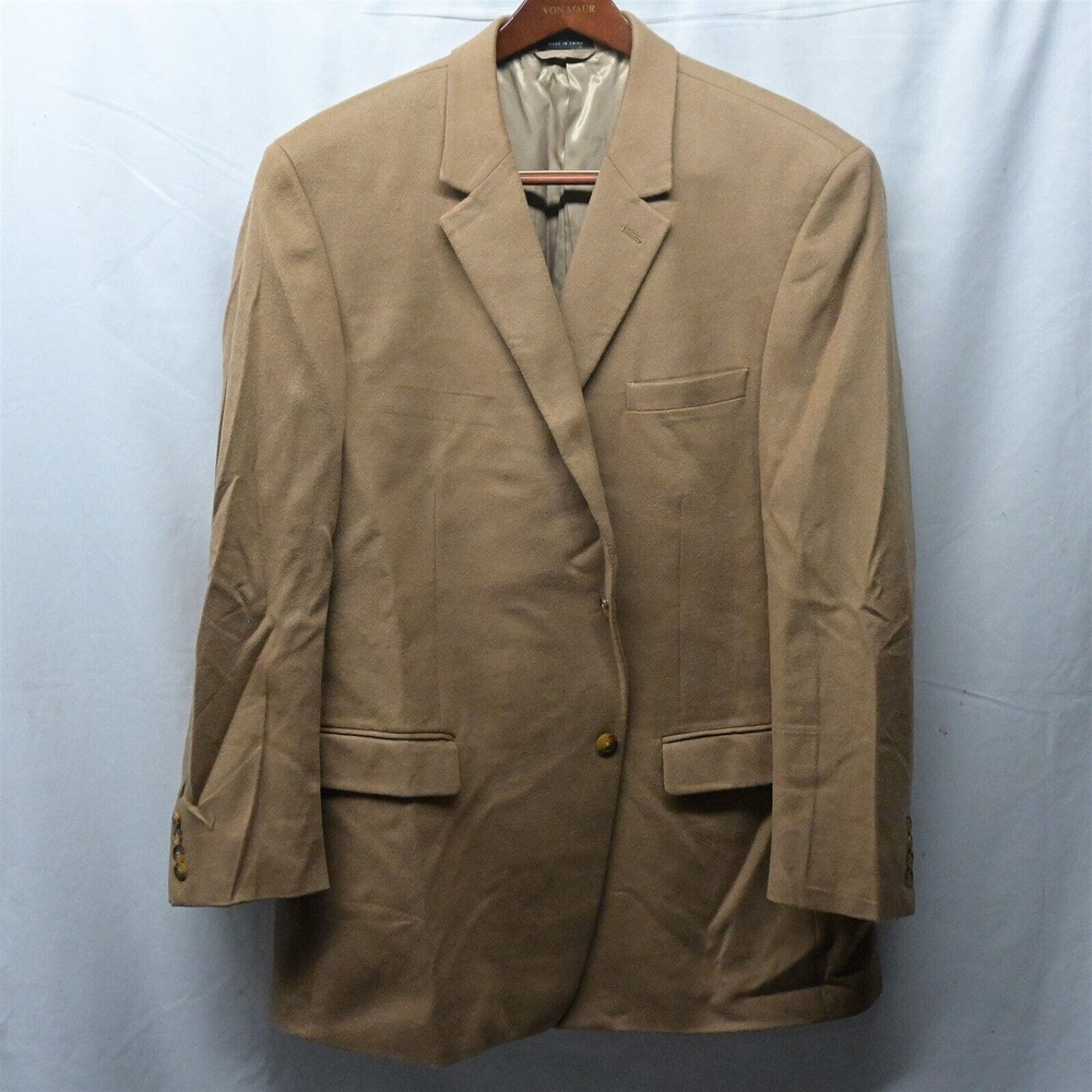 Statements 48R Beige‎ Soft Wool Silk Cashmere 2 Button Blazer Jacket Sport Coat
